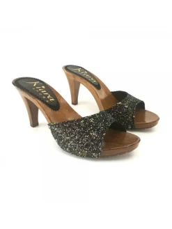 Kiara Shoes ZOCCOLI CON GLITTER NERI... Nero Clearance