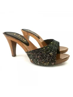 Kiara Shoes ZOCCOLI CON GLITTER NERI... Nero Clearance
