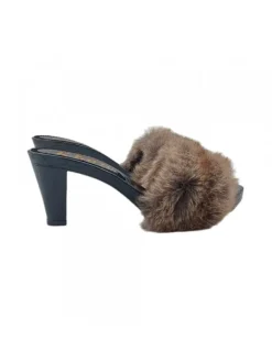 Kiara Shoes ZOCCOLI CON PELLICCIA E... Marrone New