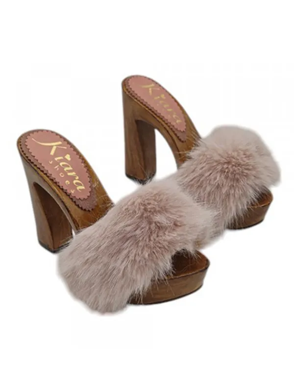 Kiara Shoes ZOCCOLI CON TACCO 12.5 CM |... Rosa Outlet