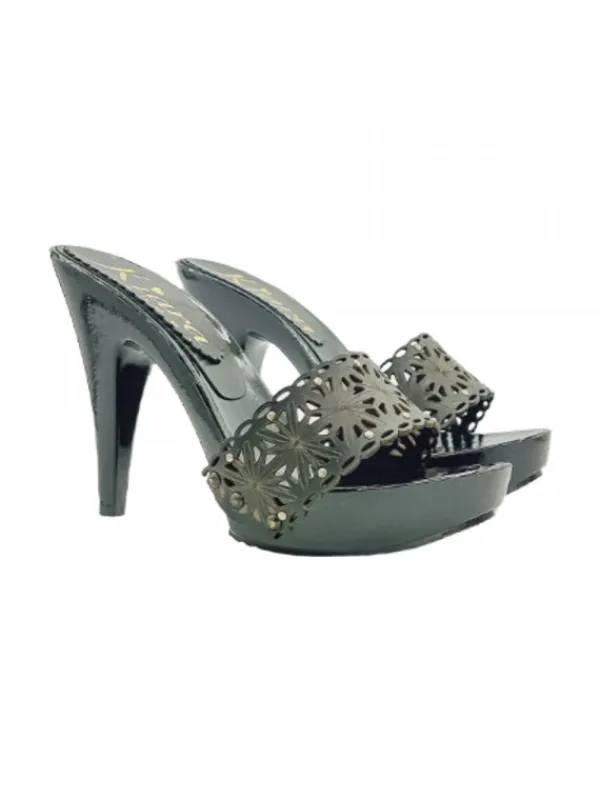 Kiara Shoes Zoccoli con tacco 11 e... Nero Discount