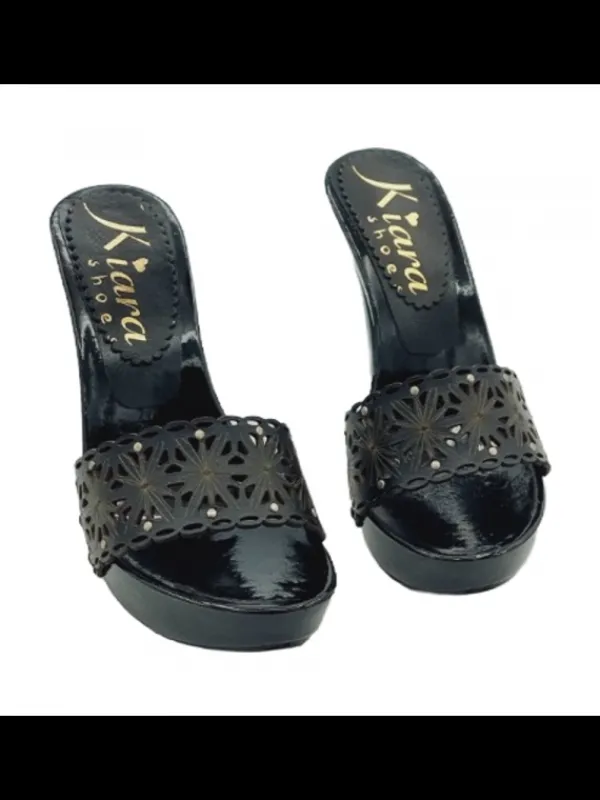 Kiara Shoes Zoccoli con tacco 11 e... Nero Discount