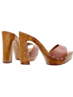 Kiara Shoes Zoccoli con Tacco Alto in... Cuoio Outlet