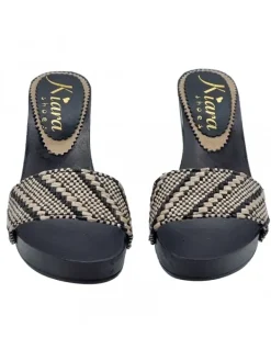 Kiara Shoes ZOCCOLI CON TACCO COMODO IN... Nero New