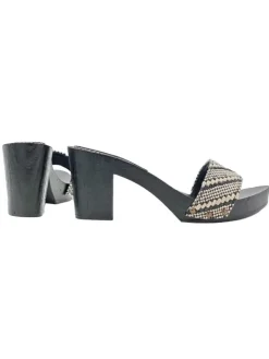 Kiara Shoes ZOCCOLI CON TACCO COMODO IN... Nero New