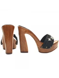 Kiara Shoes ZOCCOLI CON TESCHI TACCO... Nero Best
