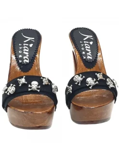 Kiara Shoes ZOCCOLI CON TESCHI TACCO... Nero Best