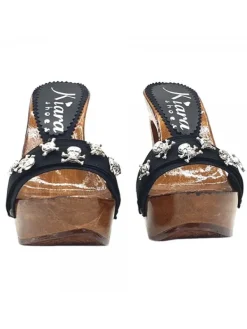 Kiara Shoes ZOCCOLI CON TESCHI TACCO... Nero Best