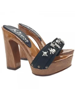 Kiara Shoes ZOCCOLI CON TESCHI TACCO... Nero Best
