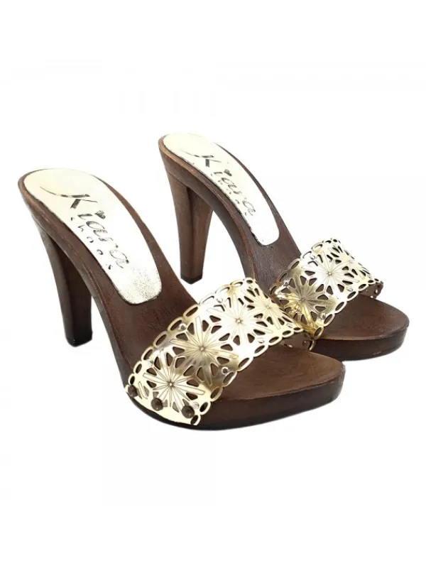 Kiara Shoes ZOCCOLI DA DONNA CON FASCIA... Oro Sale