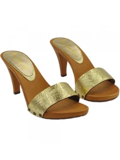 Kiara Shoes Zoccoli da donna con fascia... Oro Outlet