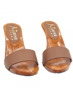 Kiara Shoes ZOCCOLI DA DONNA CUOIO TACCO 9 New