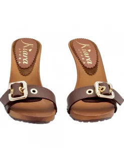 Kiara Shoes Zoccoli da donna tacco 9cm... Marrone Clearance
