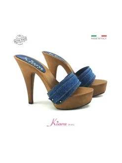 Kiara Shoes ZOCCOLI DENIM TACCO 13 MOU Outlet