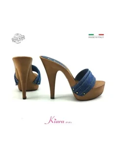Kiara Shoes ZOCCOLI DENIM TACCO 13 MOU Outlet