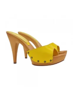 Kiara Shoes Zoccoli donna con tacco 11... Giallo Outlet