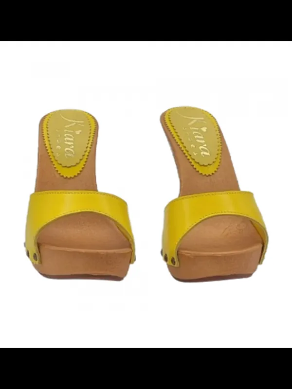 Kiara Shoes Zoccoli donna con tacco 11... Giallo Outlet