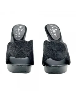 Kiara Shoes Zoccoli Donna neri HANDMADE... Nero Clearance