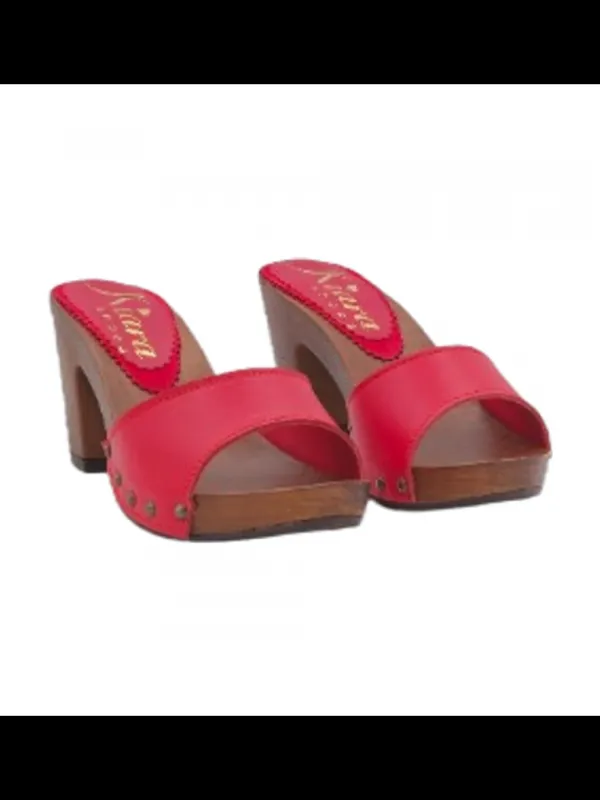 Kiara Shoes ZOCCOLI DONNA TACCO 8 CM -... Rosso Hot