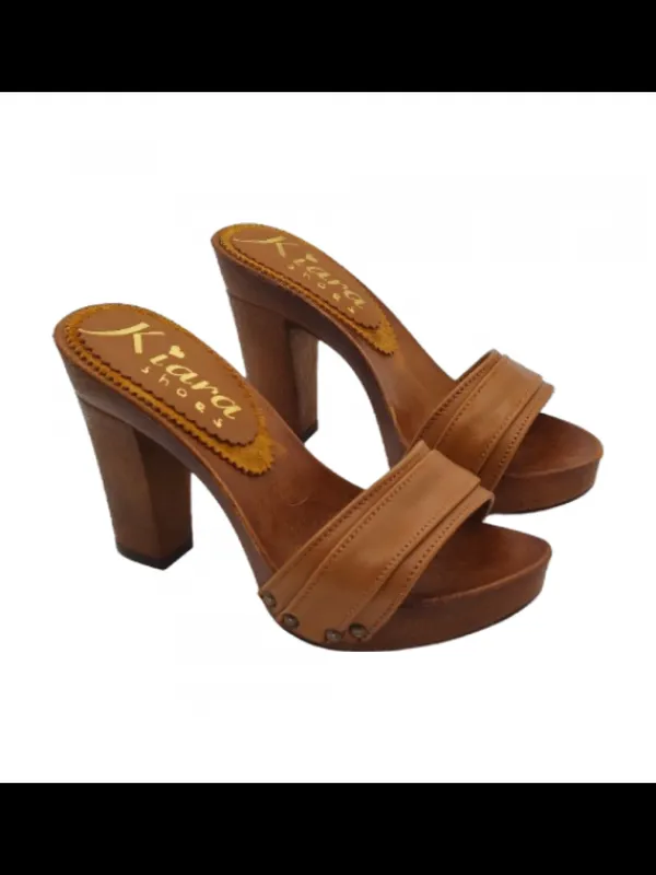 Kiara Shoes ZOCCOLI DONNA TACCO 10 CM -... Marrone Sale