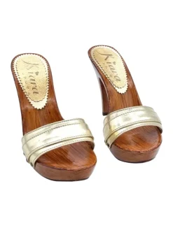 Kiara Shoes ZOCCOLI DORATI CON TACCO 11 CM Oro New