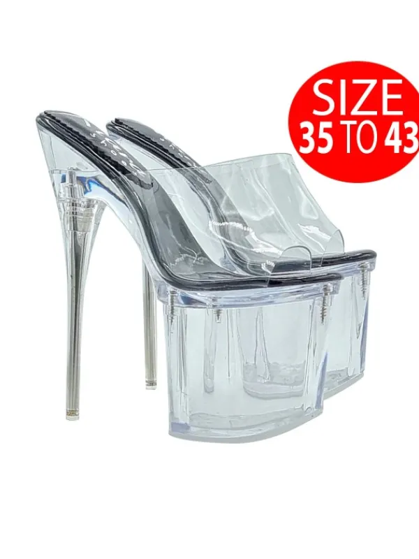 Kiara Shoes ZOCCOLI EFFETTO GLASS CON... Nero Clearance