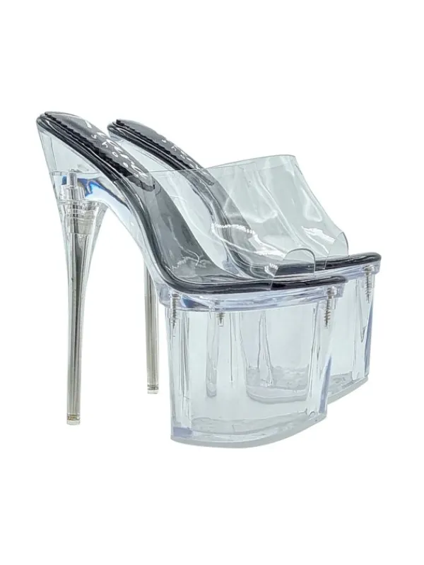 Kiara Shoes ZOCCOLI EFFETTO GLASS CON... Nero Clearance
