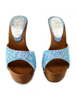 Kiara Shoes ZOCCOLI GLITTER CIELO TACCO 13 Blu