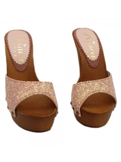 Kiara Shoes ZOCCOLI GLITTER TACCO 13 Rosa Hot
