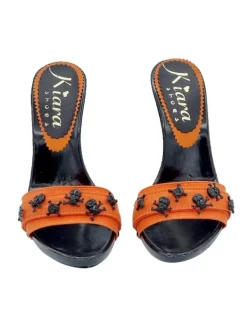 Kiara Shoes ZOCCOLI HALLOWEEN NERI CON... Arancione Online