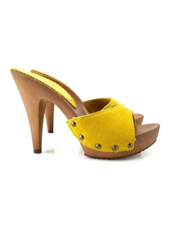 Kiara Shoes ZOCCOLI IN CAMOSCIO ... Giallo New