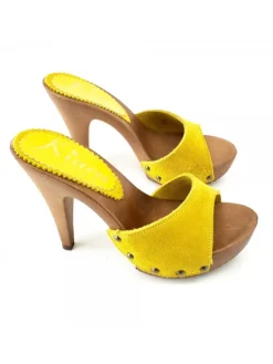 Kiara Shoes ZOCCOLI IN CAMOSCIO ... Giallo New