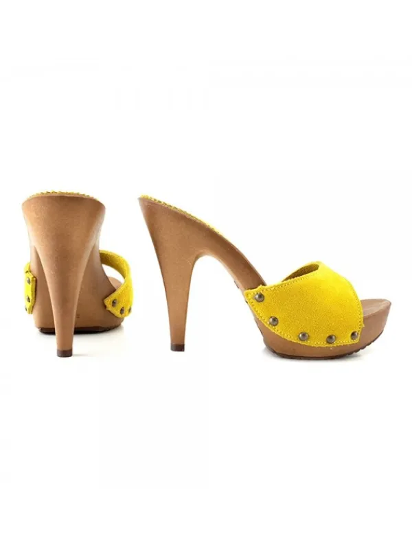 Kiara Shoes ZOCCOLI IN CAMOSCIO ... Giallo New