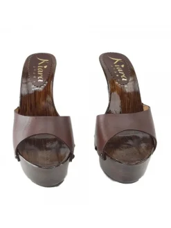 Kiara Shoes ZOCCOLI IN CUOIO Marrone Outlet