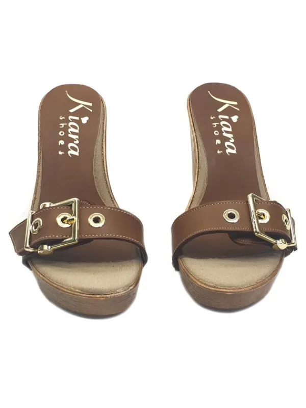Kiara Shoes ZOCCOLI IN TACCO 10 CM Cuoio