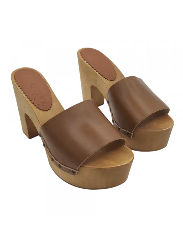 Kiara Shoes ZOCCOLI IN LEGNO & TOMAIA... Marrone Discount