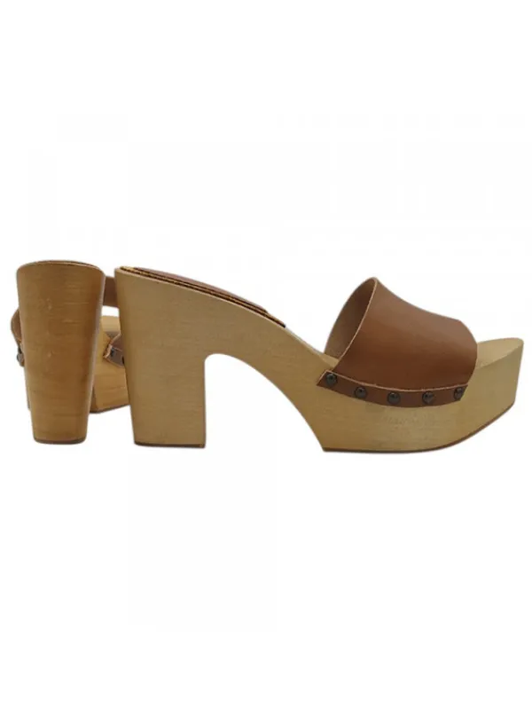 Kiara Shoes ZOCCOLI IN LEGNO & TOMAIA... Marrone Discount
