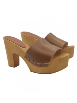 Kiara Shoes ZOCCOLI IN LEGNO & TOMAIA... Marrone Discount