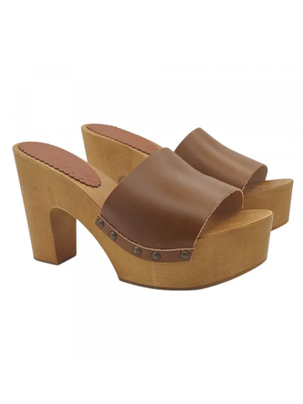 Kiara Shoes ZOCCOLI IN LEGNO & TOMAIA... Marrone Discount