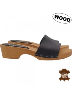 Kiara Shoes Zoccoli in Legno con Tacco... Nero New