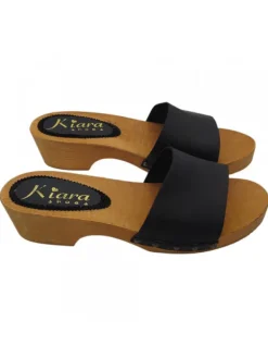 Kiara Shoes Zoccoli in Legno con Tacco... Nero New