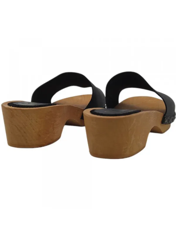 Kiara Shoes Zoccoli in Legno con Tacco... Nero New
