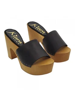 Kiara Shoes ZOCCOLI IN LEGNO TACCO... Nero Discount