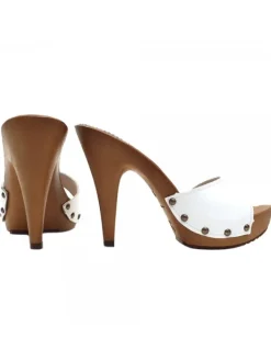 Kiara Shoes ZOCCOLI IN PELLE CON... BIANCO Outlet