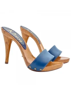 Kiara Shoes ZOCCOLI IN PELLE CON... Blu Online