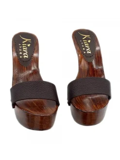 Kiara Shoes ZOCCOLI IN PELLE Marrone Hot