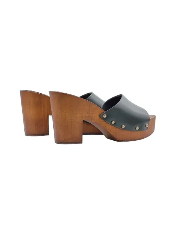 Kiara Shoes Zoccoli in pelle nera con... Nero