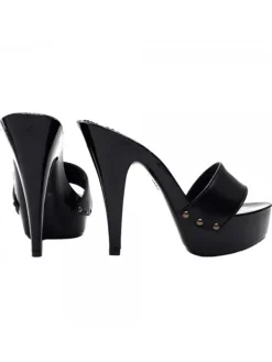 Kiara Shoes ZOCCOLI IN PELLE NERA TACCO 13 Nero Best