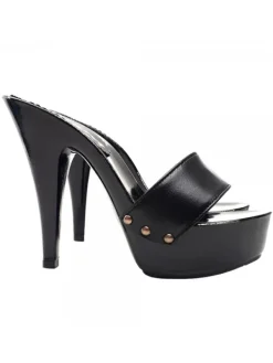 Kiara Shoes ZOCCOLI IN PELLE NERA TACCO 13 Nero Best