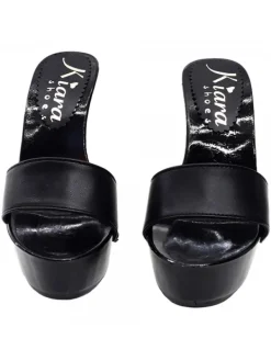 Kiara Shoes ZOCCOLI IN PELLE NERA TACCO 13 Nero Best